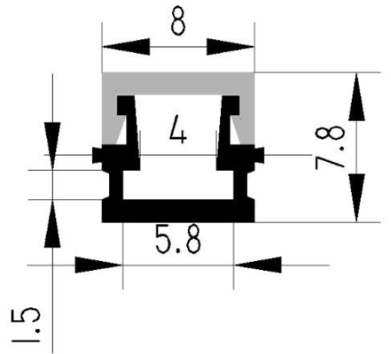 Канал приведенный 8x7.8mm штранг-прессования полного держателя алюминиевый с Двух-анодированный