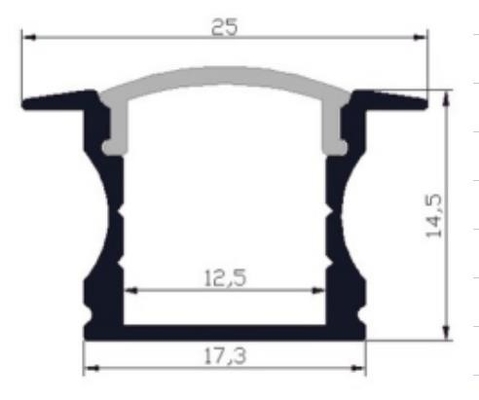 Утопленный профиль 25 x 14.5mm RoHS света СИД держателя алюминиевый